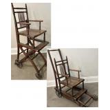 Antique Victorian Convertible High Chair Stroller