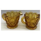 L.E. Smith Moon & Stars Creamer & Sugar Set