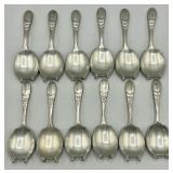(12) Vintage Handcrafted Pewter Caddy Salt Spoons