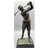 Vintage Bronze Golfer Statue
