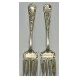 Antique Extra Coin Silver Plate Serving Forks