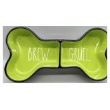 Rae Dunn Brew & Gruel Ceramic Pet Bowl