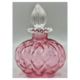 Fenton Glass Cranberry Optic Perfume Bottle