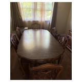 Dining table and 6 chairs.