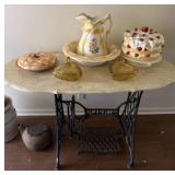 Bowl & pitcher, candy dishes & more