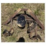 One row cultivator with hillers