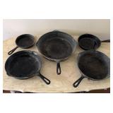 5 cast iron skillets