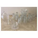Wexford glasses, pitcher and sandwich glass