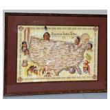 Framed American Indian Tribes Poster