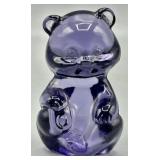 Fenton Amethyst Art Glass Sitting Bear