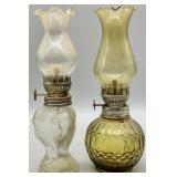 (2) Vintage Small Hurricane Oil Lamps