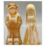 Mosser Slag Glass Josh and Jenny Figurines