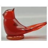 Vintage Signed Titan Art Glass Cardinal of Love
