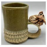Rex Benson Pottery Figural Coffee Mug Signed