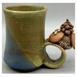 Rex Benson Pottery Figural Coffee Mug Signed