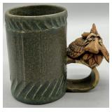 Rex Benson Pottery Figural Coffee Mug Signed