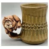 Rex Benson Pottery Figural Coffee Mug Signed