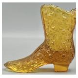 Fenton Daisy and Button Art Glass Boot