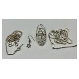 Sterling Silver Ring and Necklaces