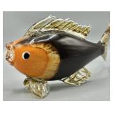 Murano Style Blown Art Glass Kissing Fish