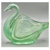 Uranium Glass Swan Dish * Glows