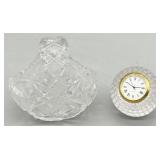 Vintage Crystal Golf Ball Clock and Basket