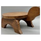 Rustic Wood Turtle Farmhouse Accent Stool