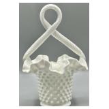 Fenton Loop Handle Milk Glass Basket