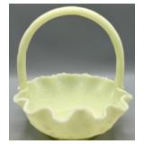 Fenton Uranium Custard Glass Basket