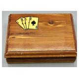 Vintage Clarksville, TN. Wood Card Deck Holder