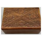 Vintage Carved Wood Trinket Box
