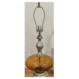 MCM Hollywood Regency Amber Glass Base Lamp
