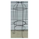 2pc Wrought Iron Trellis Cage Stand