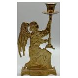 Solid Brass Kneeling Angel Candleholder