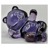 Fenton Art Glass Amethyst Reclining Bear