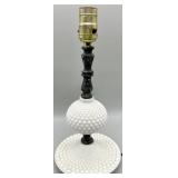 Vintage Hobnail Milk Glass Boudoir Lamp