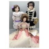 (3) Vintage Franklin Heirloom Porcelain Dolls