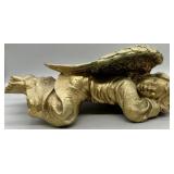 Gold Sleeping Angel Cherub Statue
