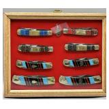 Pocket Knives & Wood Locking Display Case
