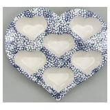 Blue & White Heart Shaped Muffin Pan