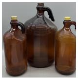 (3) Vintage Amber Bottles