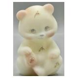 Fenton Handpainted Satin Glass Bear Figurine