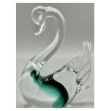 Vintage Hand Blown Murano Art Glass Swan Sculpture