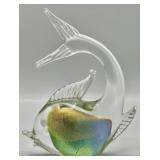 Vintage Hand Blown Murano Glass Fish Sculpture