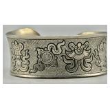 Vintage Tibetan Buddhist Wide Cuff Bracelet