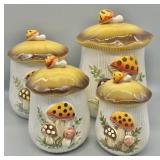 Vintage Sears Merry Mushroom Ceramic Canisters