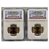 (2) 2007 P $1 First President Brilliant UNC. NGC