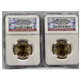 (2) 2007 P $1 First President Brilliant UNC. NGC