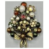 Aurora Borealis Rhinestone Vintage Brooch