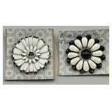 (2) 1960s Enamel Floral Brooches
